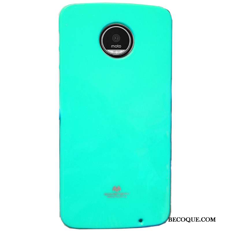 Moto Z Play Fluide Doux Vert Coque Protection Étui Rose