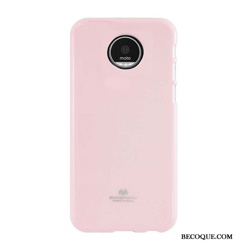 Moto Z Play Fluide Doux Vert Coque Protection Étui Rose