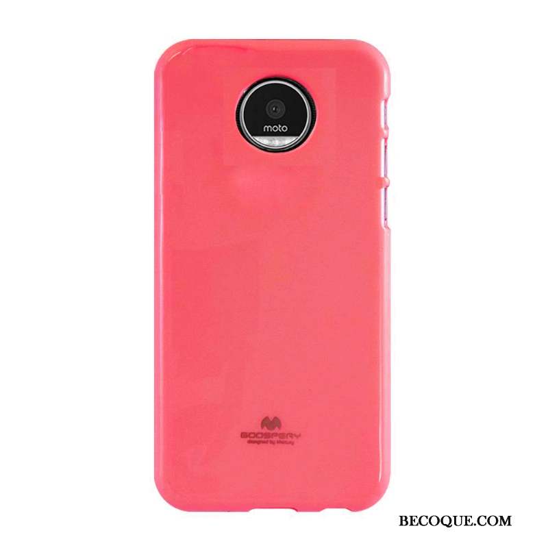 Moto Z Play Fluide Doux Vert Coque Protection Étui Rose