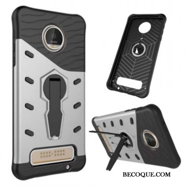 Moto Z Play Protection Coque De Téléphone Étui Incassable Tout Compris Gris