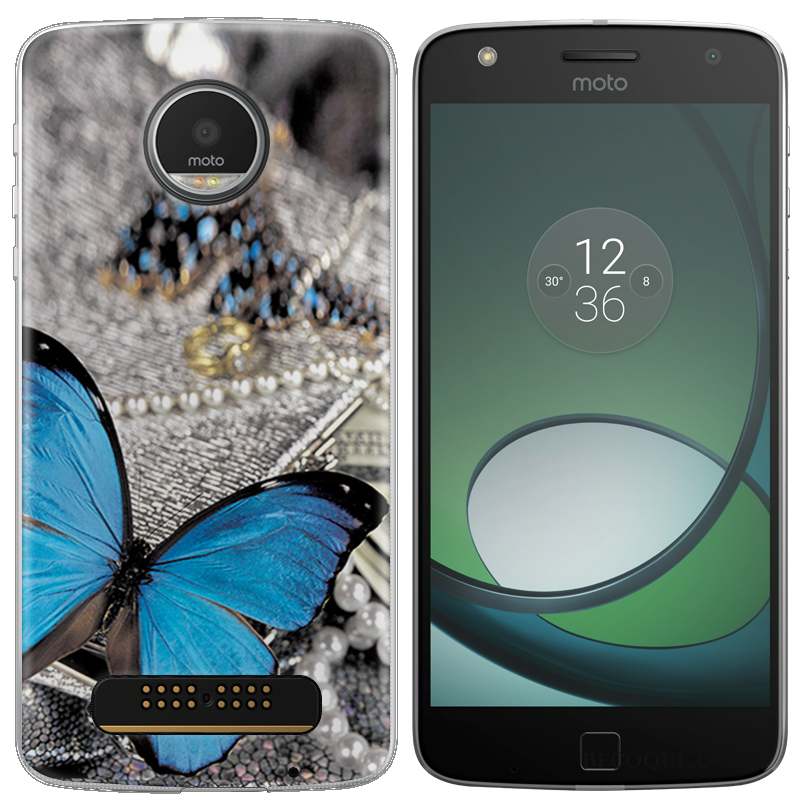 Moto Z Play Étui Téléphone Portable Protection Bleu Coque De Téléphone