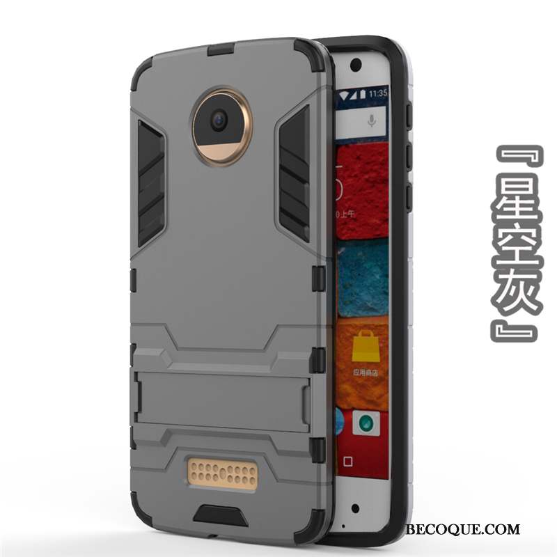 Moto Z Étui Protection Gris Coque De Téléphone Téléphone Portable Support