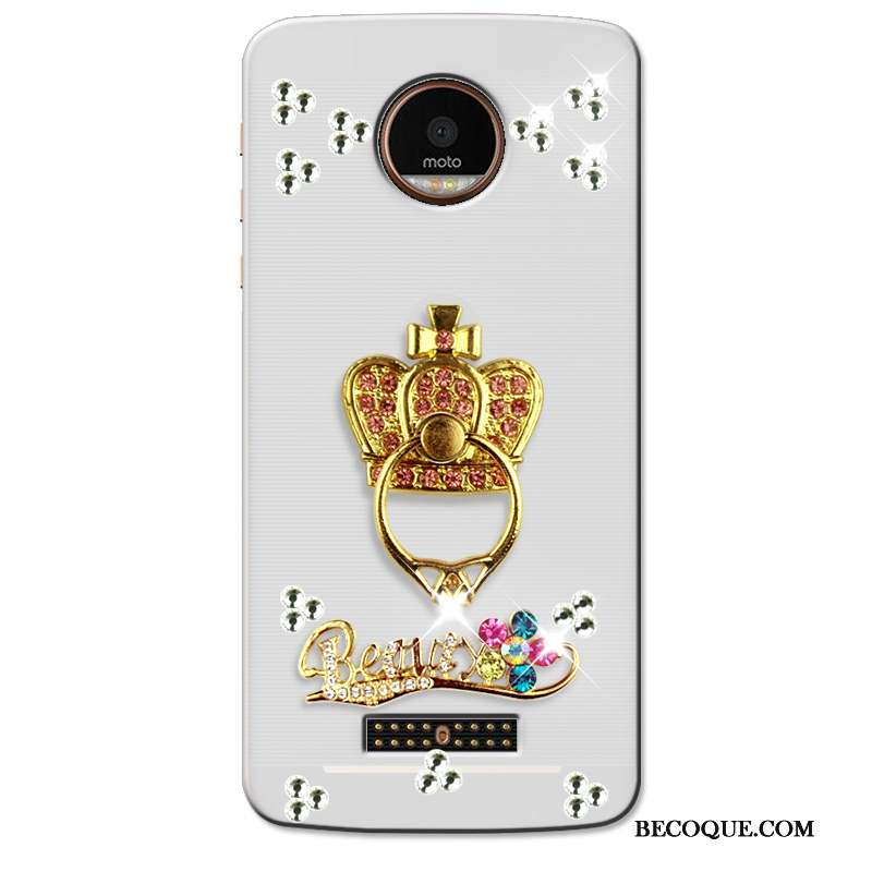 Moto Z Étui Protection Incassable Transparent Strass Coque De Téléphone