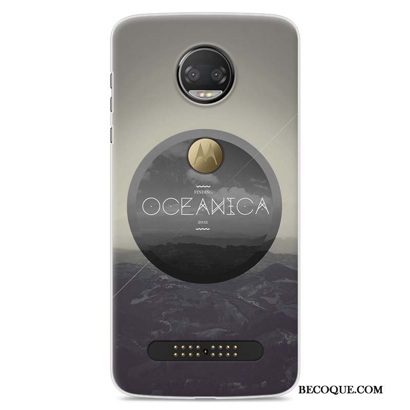 Moto Z2 Force Edition Coque Créatif Étui Dessin Animé Silicone Incassable Violet