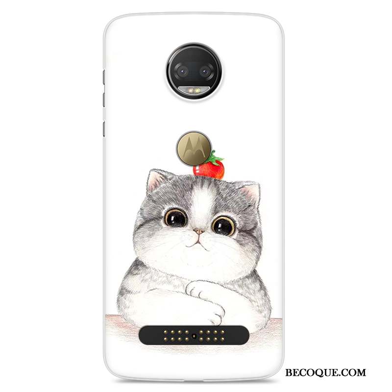 Moto Z2 Force Edition Coque Fluide Doux Étui Blanc Personnalité Créatif Bordure