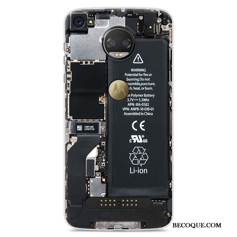 Moto Z2 Force Edition Coque Fluide Doux Étui Blanc Personnalité Créatif Bordure