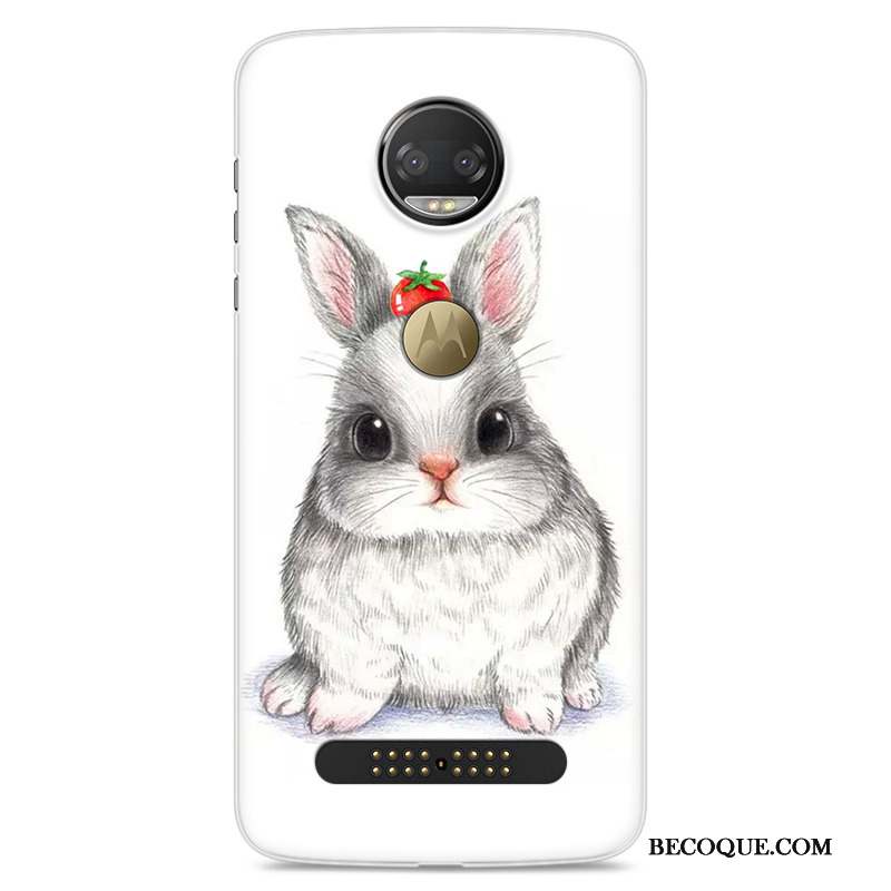 Moto Z2 Force Edition Coque Fluide Doux Étui Blanc Personnalité Créatif Bordure