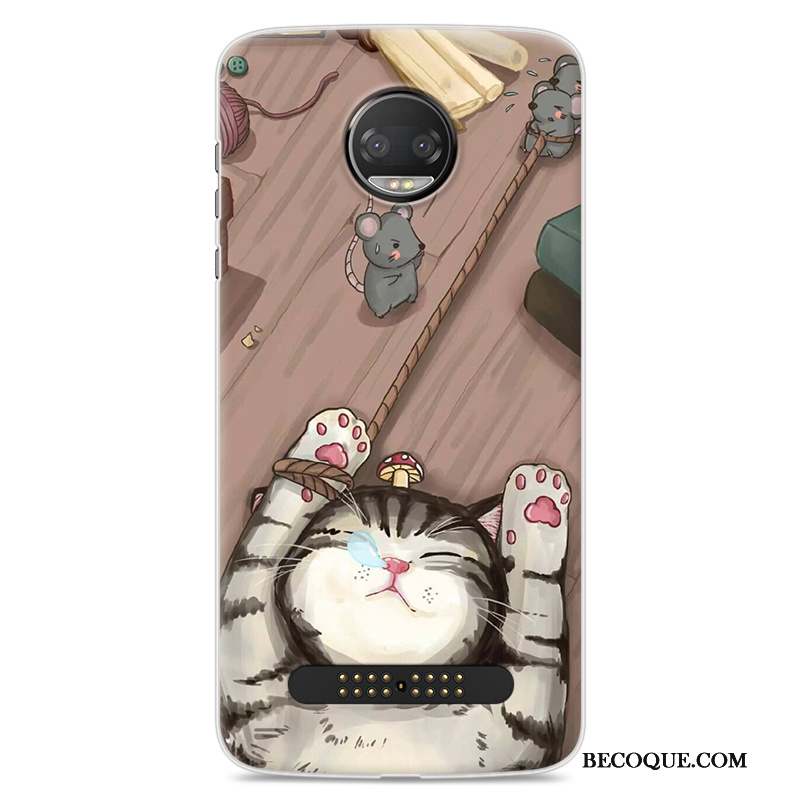 Moto Z2 Force Edition Fluide Doux Protection Dessin Animé Tout Compris Coque De Téléphone Étui