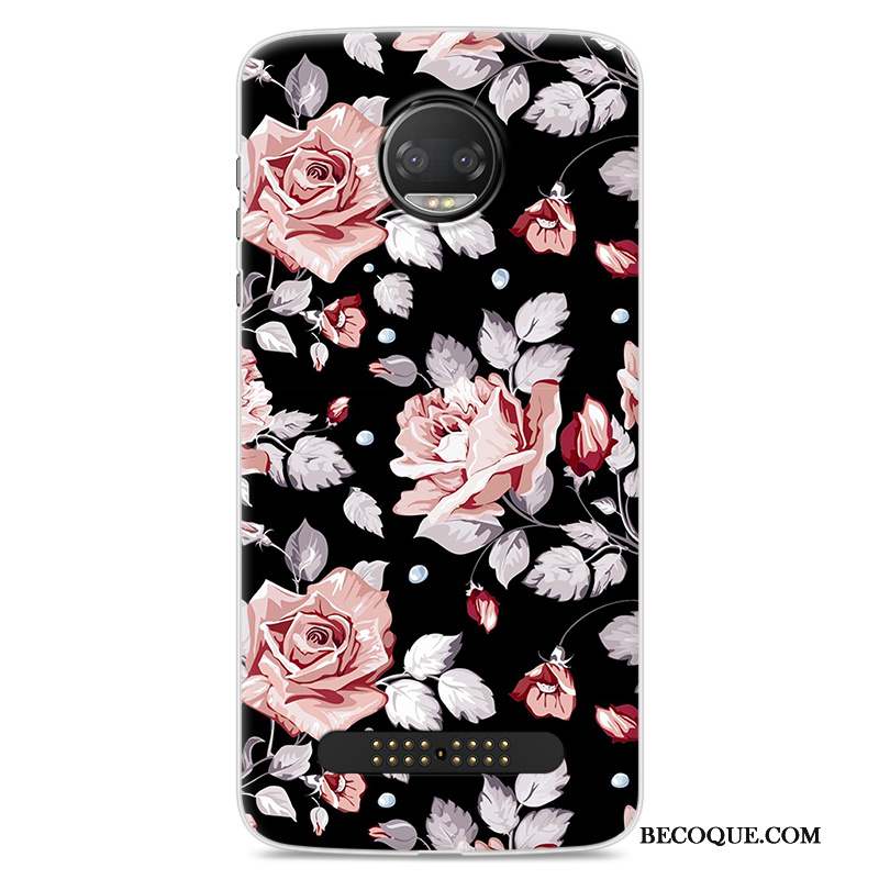 Moto Z2 Force Edition Protection Coque De Téléphone Fleurs Tout Compris Fluide Doux Dessin Animé