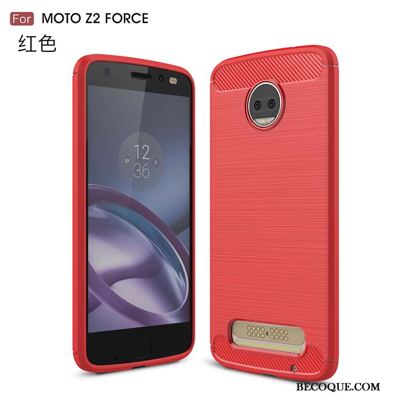 Moto Z2 Force Edition Silicone Fluide Doux Pour Étui Bleu Coque De Téléphone