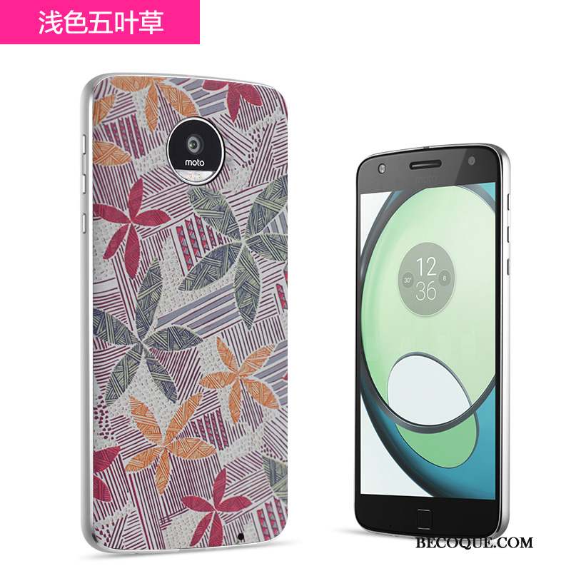 Moto Z2 Play Coque De Téléphone Couvercle Arrière Fleurs Noir