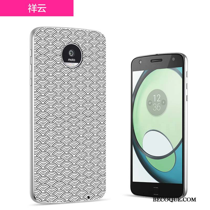 Moto Z2 Play Coque De Téléphone Couvercle Arrière Fleurs Noir