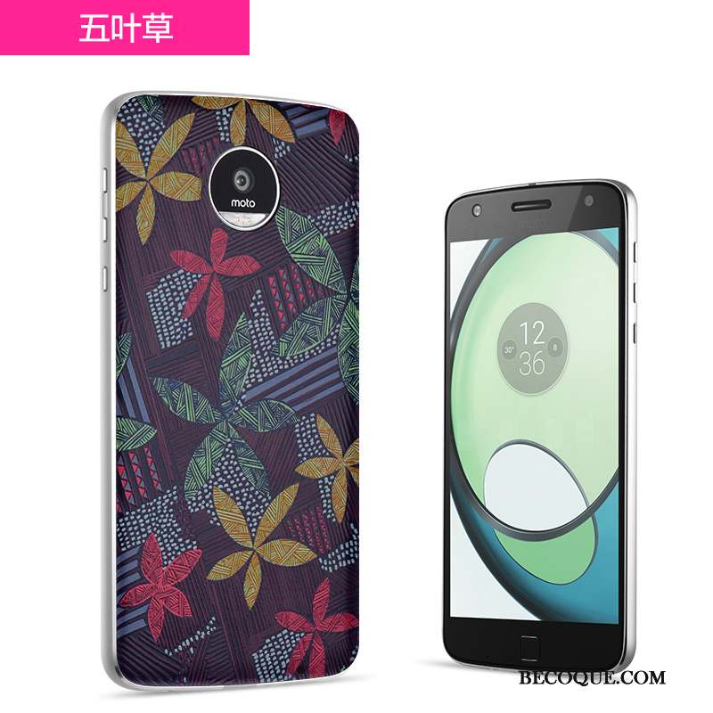 Moto Z2 Play Coque De Téléphone Couvercle Arrière Fleurs Noir