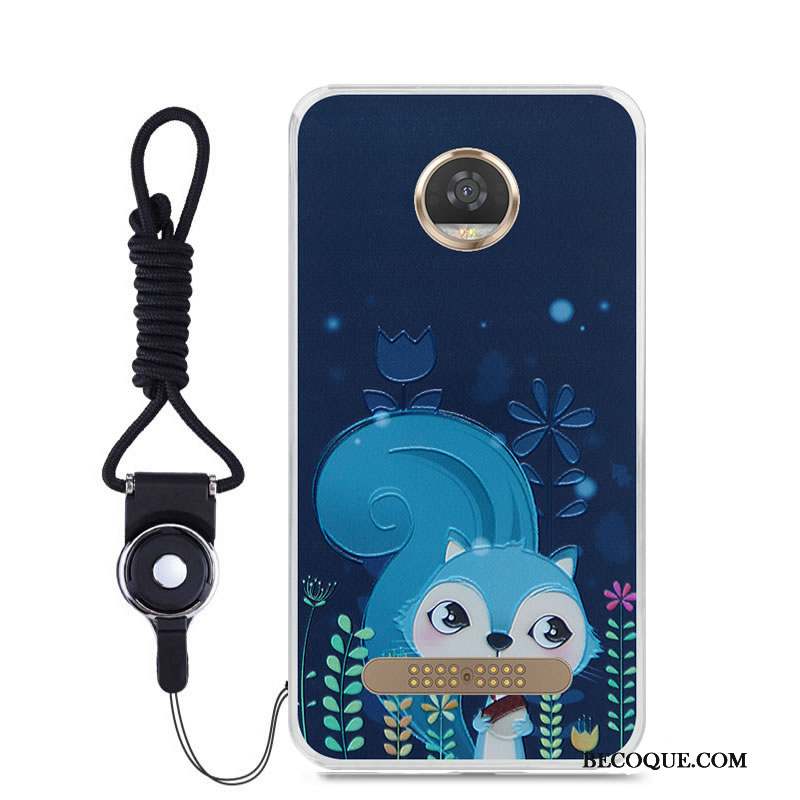 Moto Z2 Play Mince Tout Compris Bleu Dessin Animé Silicone Coque De Téléphone