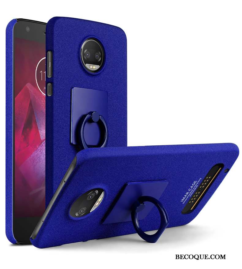 Moto Z2 Play Noir Délavé En Daim Bleu Coque De Téléphone Protection Difficile