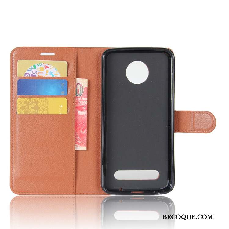 Moto Z2 Play Noir Portefeuille Téléphone Portable Incassable Coque Housse