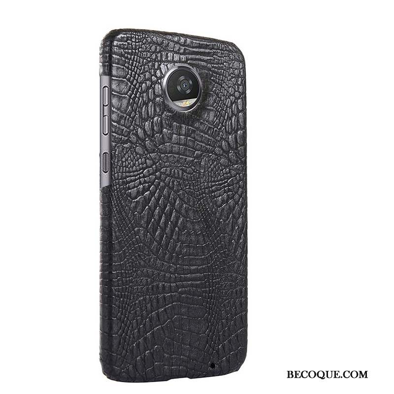 Moto Z2 Play Étui Bleu Marin Crocodile Modèle Étui En Cuir Protection Coque De Téléphone