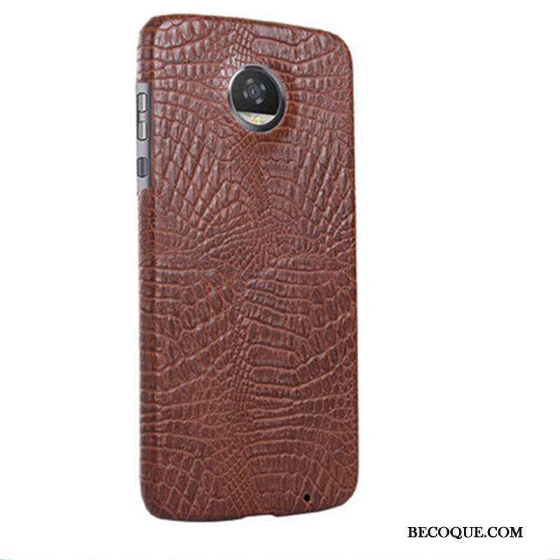 Moto Z2 Play Étui Bleu Marin Crocodile Modèle Étui En Cuir Protection Coque De Téléphone