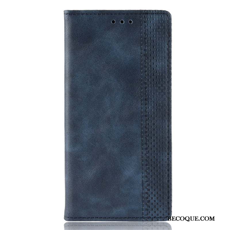 Motorola Edge Étui En Cuir Coque De Téléphone Bleu Carte Protection Housse