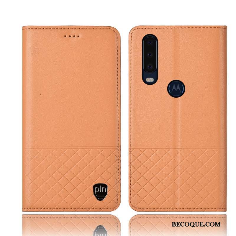 Motorola One Action Coque Étui Étui En Cuir Housse Noir Incassable Protection