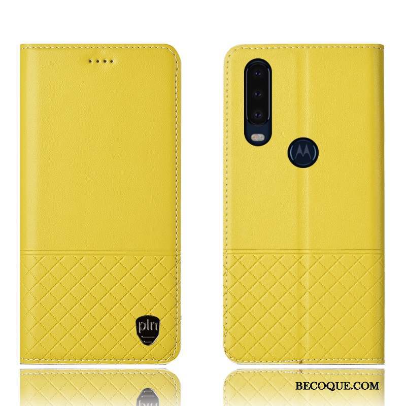 Motorola One Action Coque Étui Étui En Cuir Housse Noir Incassable Protection