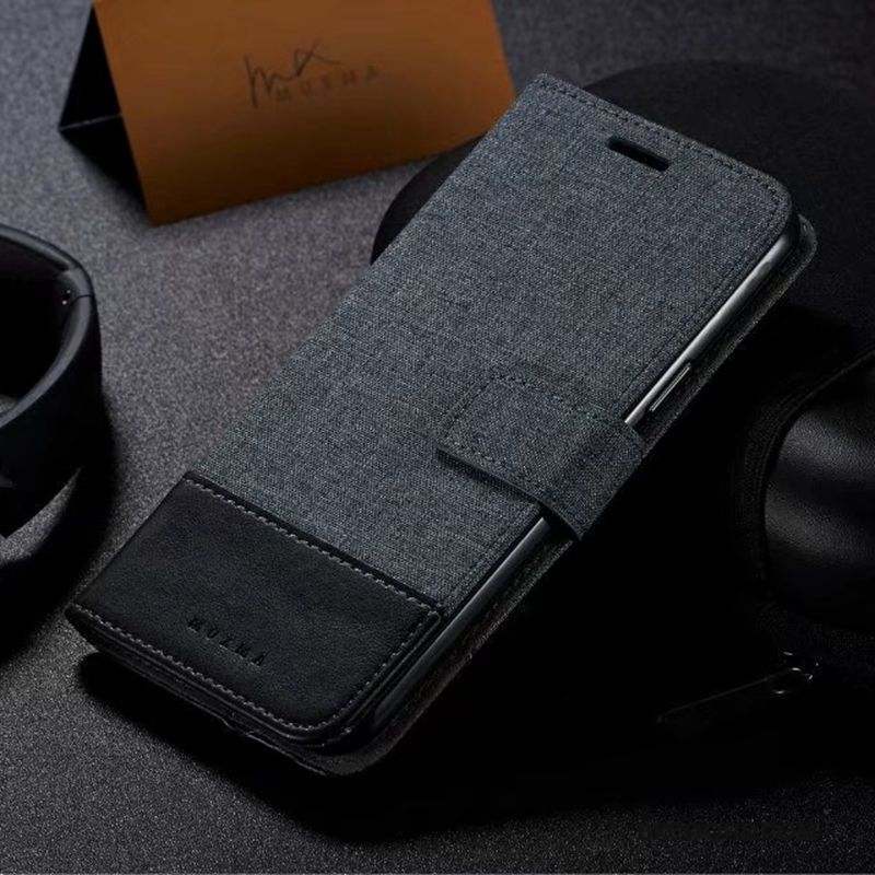 Motorola One Action Cuir Coque De Téléphone Housse Noir Incassable