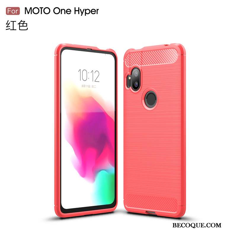 Motorola One Hyper Business Rouge Modèle Fleurie Coque De Téléphone Couleur Unie Soie