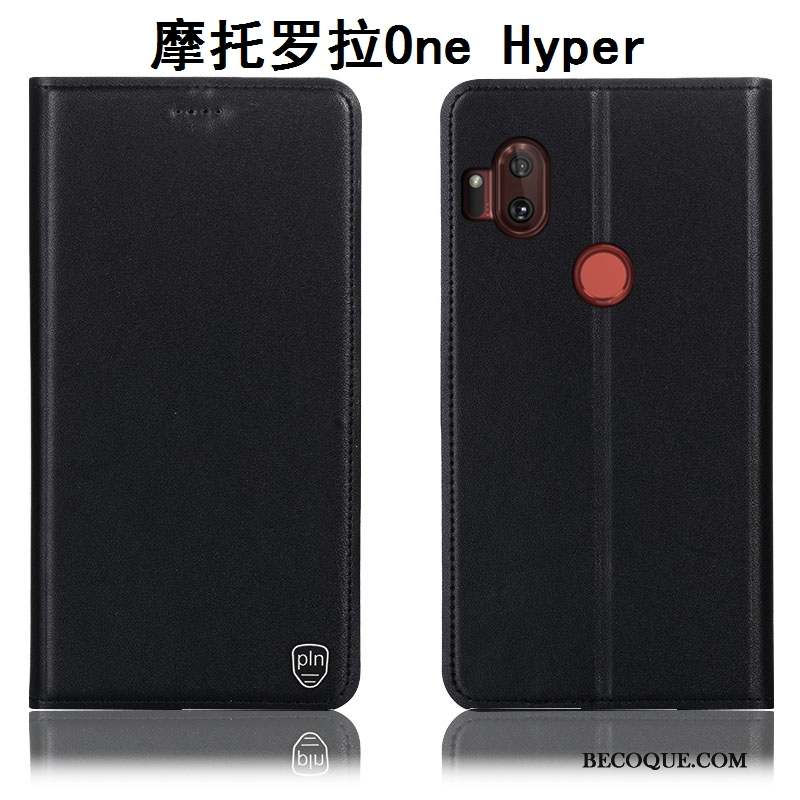 Motorola One Hyper Coque Modèle Fleurie Jaune Housse Protection Étui Cuir Véritable