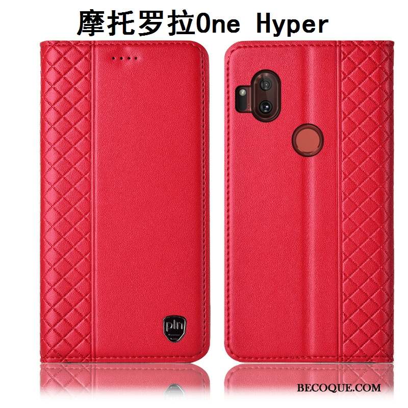 Motorola One Hyper Incassable Protection Étui En Cuir Coque De Téléphone Jaune Housse