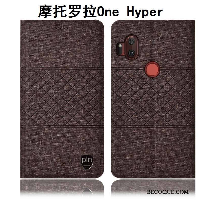 Motorola One Hyper Lin Protection Étui Coque De Téléphone Gris Incassable