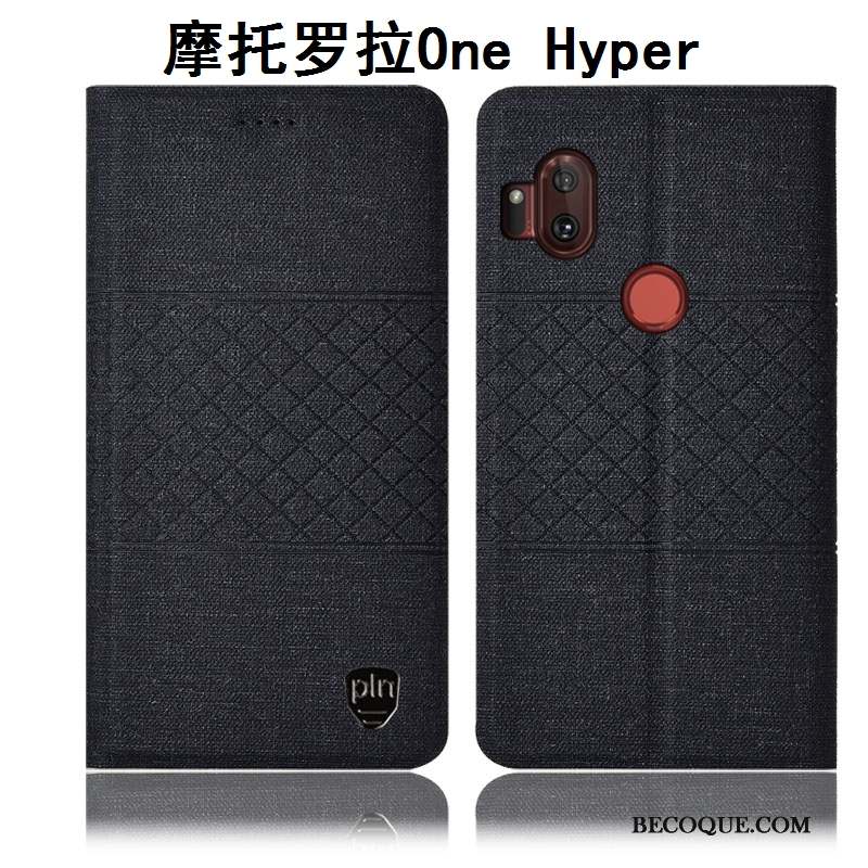 Motorola One Hyper Lin Protection Étui Coque De Téléphone Gris Incassable