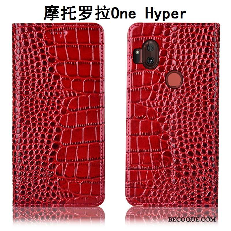 Motorola One Hyper Marron Housse Coque De Téléphone Étui Incassable Étui En Cuir