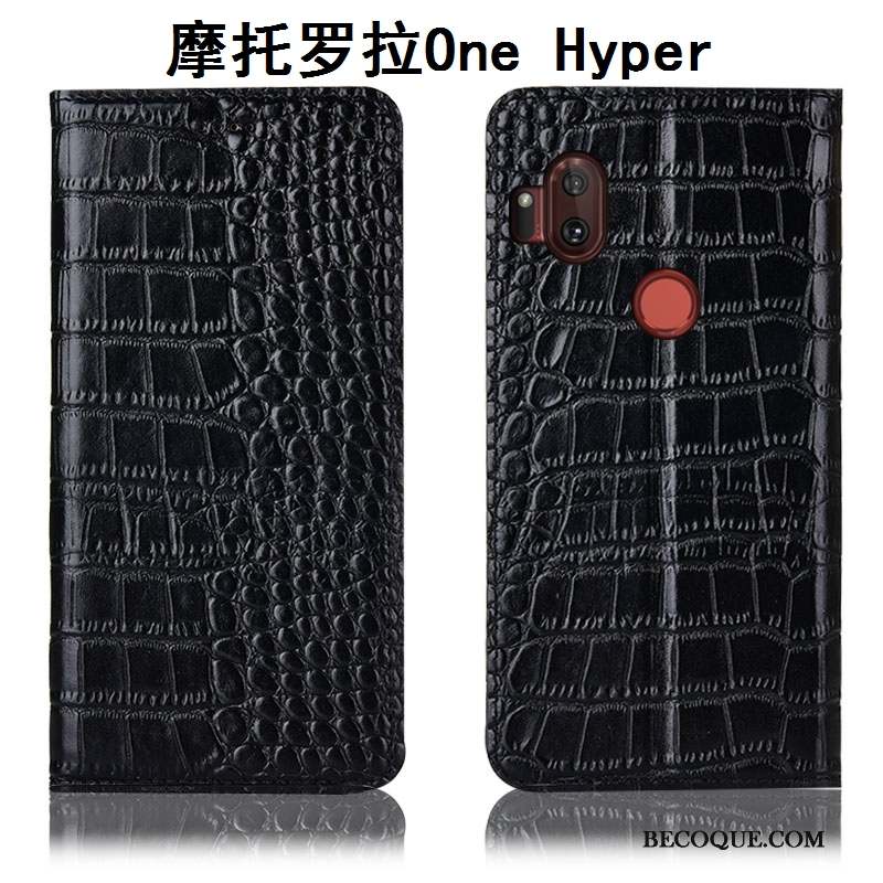 Motorola One Hyper Marron Housse Coque De Téléphone Étui Incassable Étui En Cuir