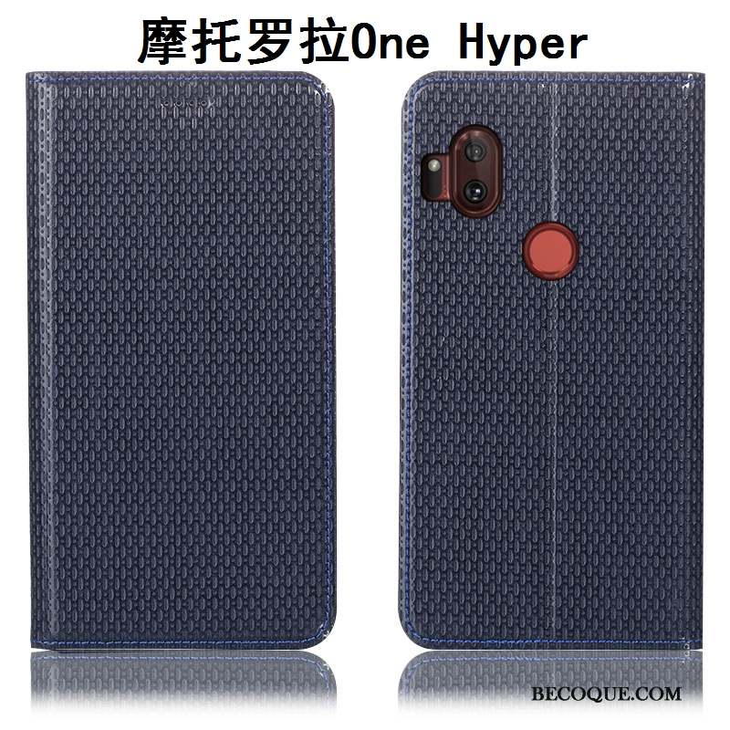 Motorola One Hyper Étui Protection Incassable Cuir Véritable Tout Compris Coque De Téléphone