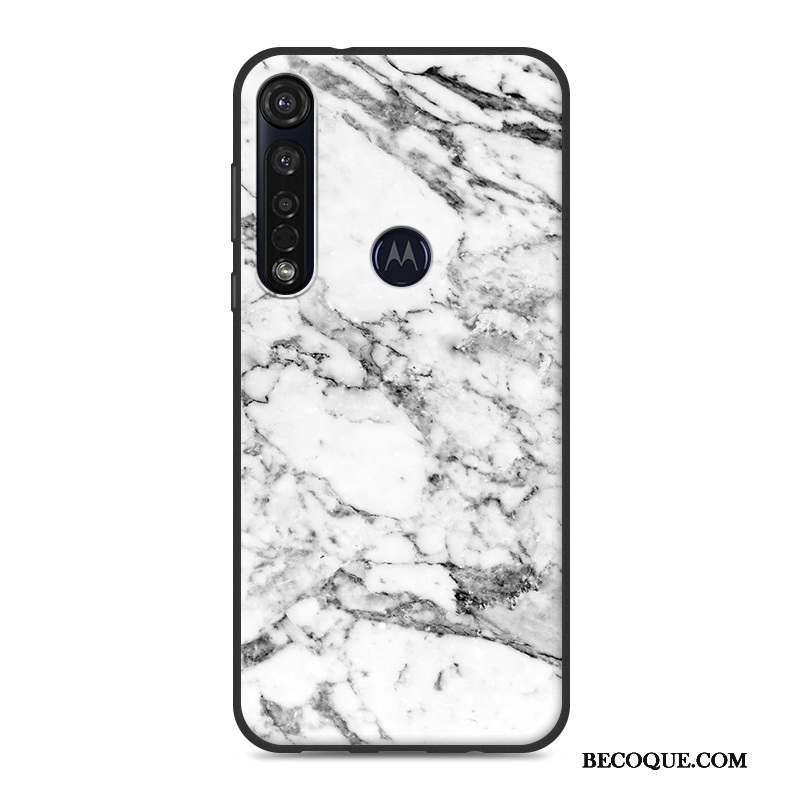 Motorola One Macro Coque Étui Simple Silicone Fluide Doux Grand Modèle Fleurie