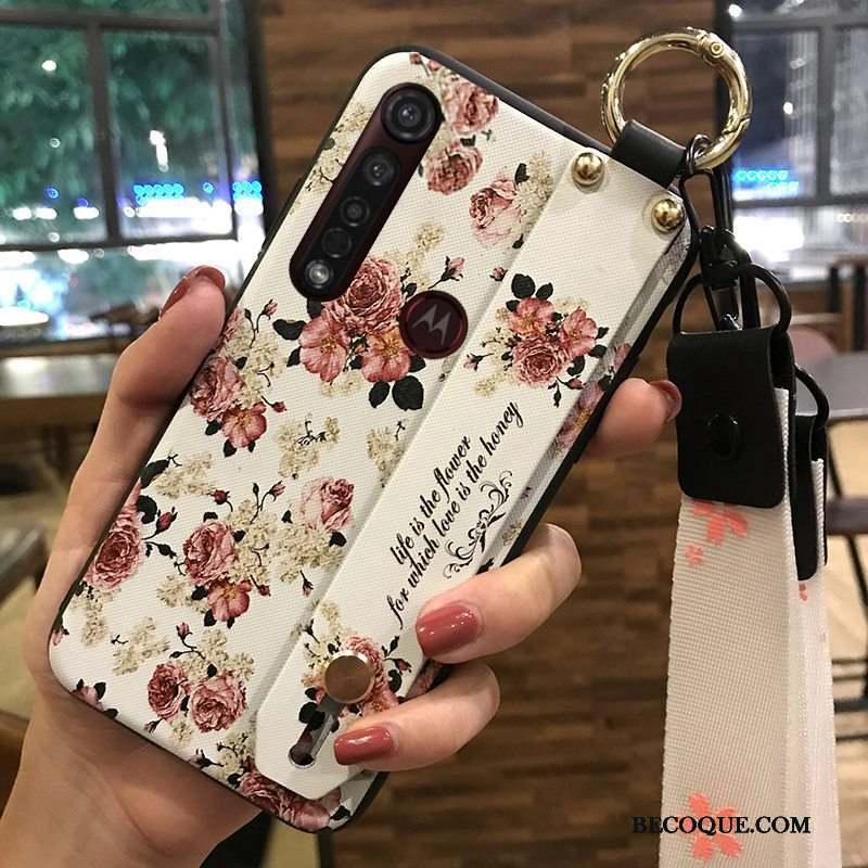 Motorola One Macro Fluide Doux Frais Coque De Téléphone Petit Fleur Ornements Suspendus