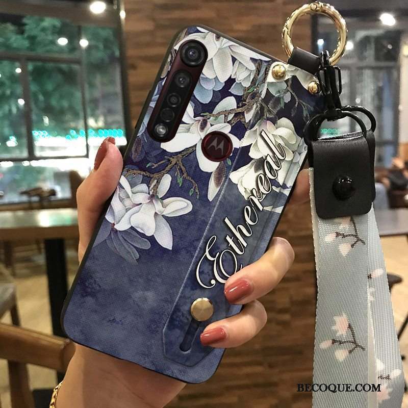 Motorola One Macro Fluide Doux Frais Coque De Téléphone Petit Fleur Ornements Suspendus