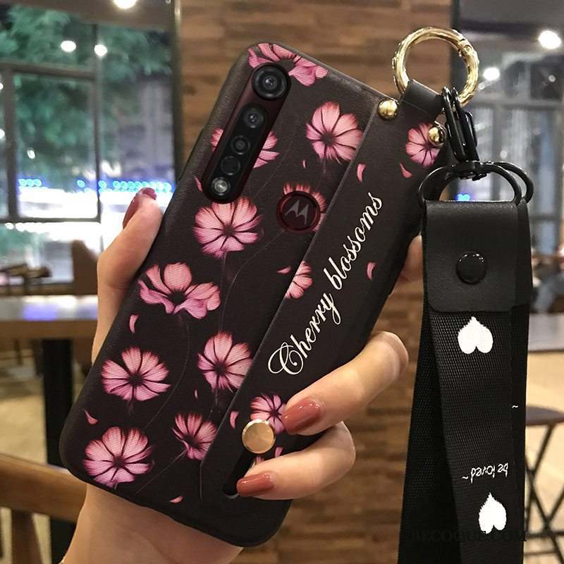 Motorola One Macro Fluide Doux Frais Coque De Téléphone Petit Fleur Ornements Suspendus