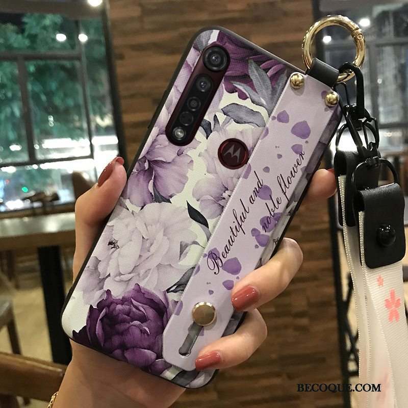 Motorola One Macro Fluide Doux Frais Coque De Téléphone Petit Fleur Ornements Suspendus