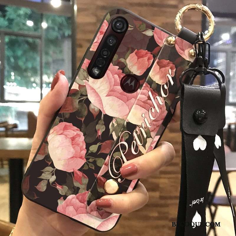 Motorola One Macro Fluide Doux Frais Coque De Téléphone Petit Fleur Ornements Suspendus