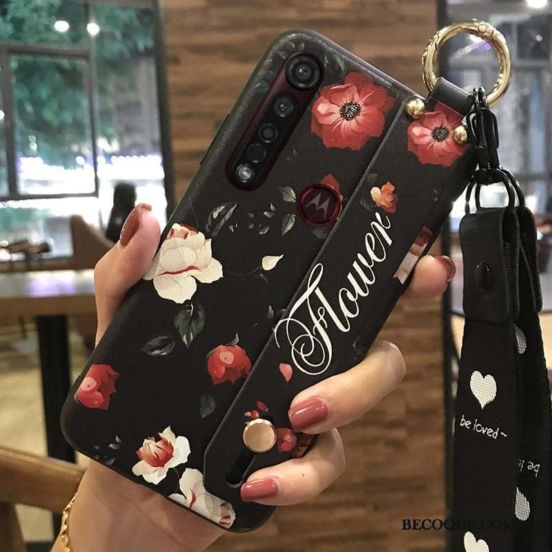 Motorola One Macro Fluide Doux Frais Coque De Téléphone Petit Fleur Ornements Suspendus