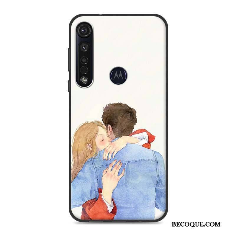 Motorola One Macro Frais Bleu Coque De Téléphone Étui Petit Fluide Doux