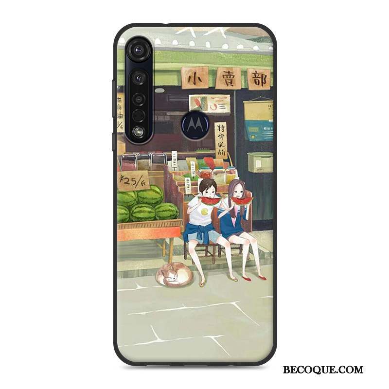 Motorola One Macro Silicone Coque De Téléphone Personnalité Étui Vert Incassable