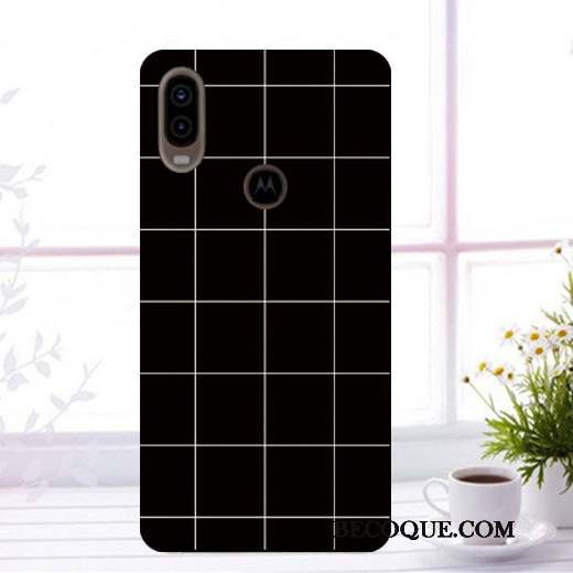 Motorola One Vision Coque De Téléphone Bleu Marin Peinture Étui Téléphone Portable