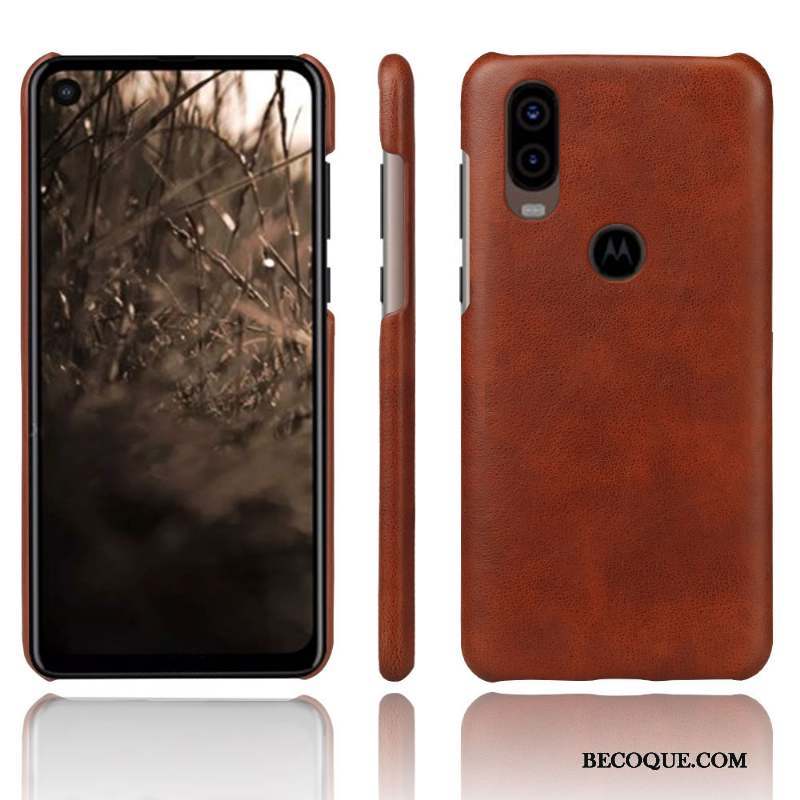 Motorola One Vision Coque De Téléphone Rouge Étui Protection