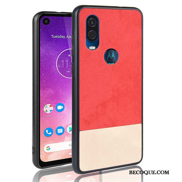 Motorola One Vision Couture Couleurs Protection Tout Compris Coque De Téléphone Incassable Étui