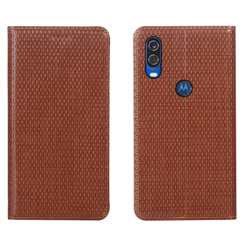 Motorola One Vision Cuir Véritable Protection Coque De Téléphone Étui Housse Tout Compris