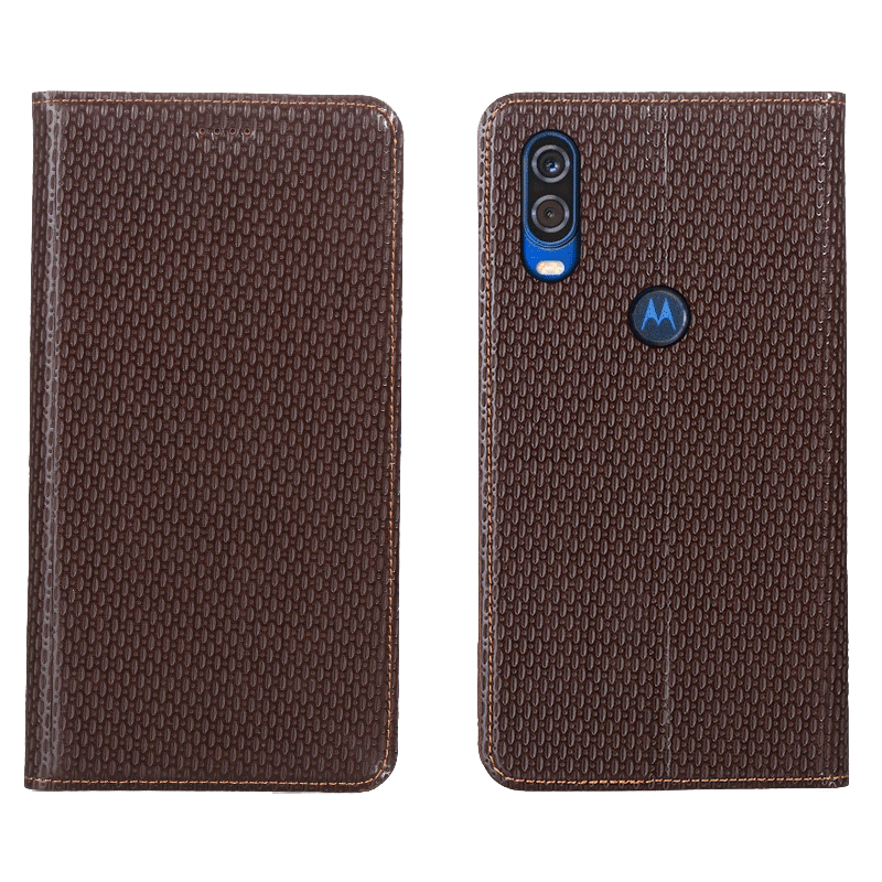 Motorola One Vision Cuir Véritable Protection Coque De Téléphone Étui Housse Tout Compris