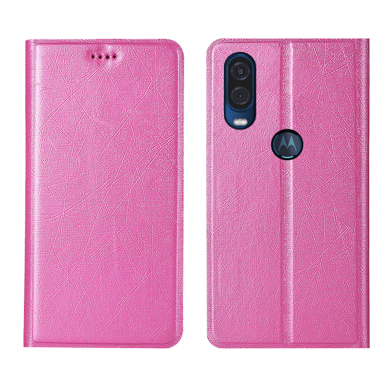 Motorola One Vision Protection Soie Rose Coque De Téléphone Étui Modèle Fleurie