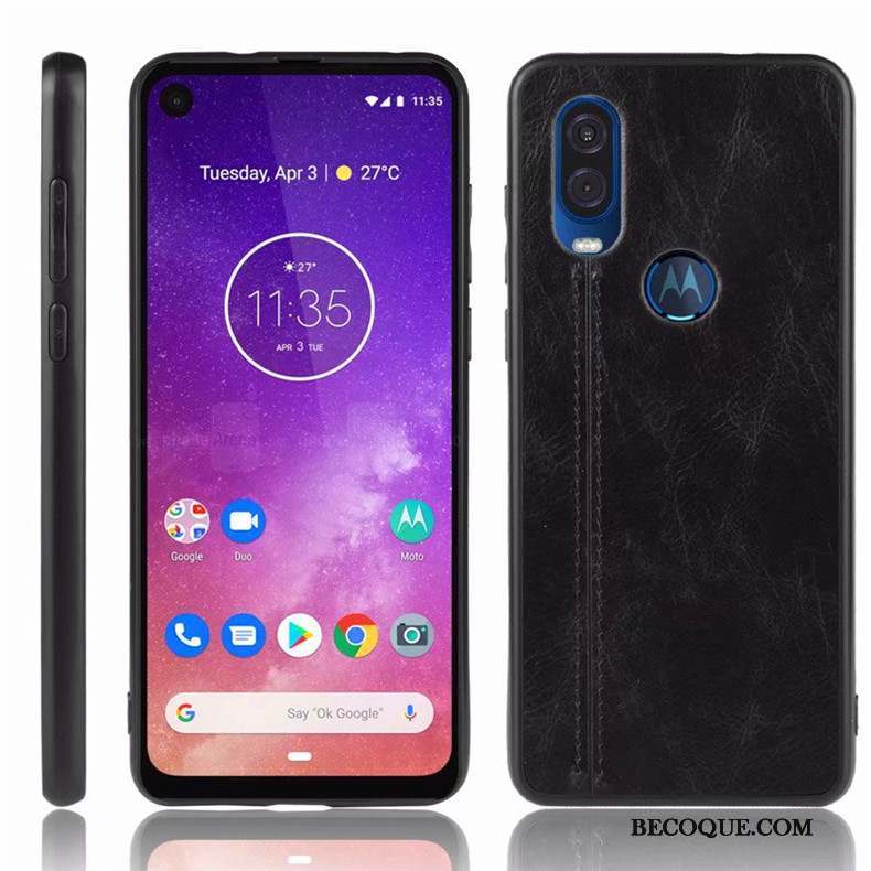 Motorola One Vision Étui Protection Bleu Incassable Coque De Téléphone Tout Compris